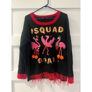 United States Sweaters #squad goals Holiday ugly Christmas Flamingos Sweater